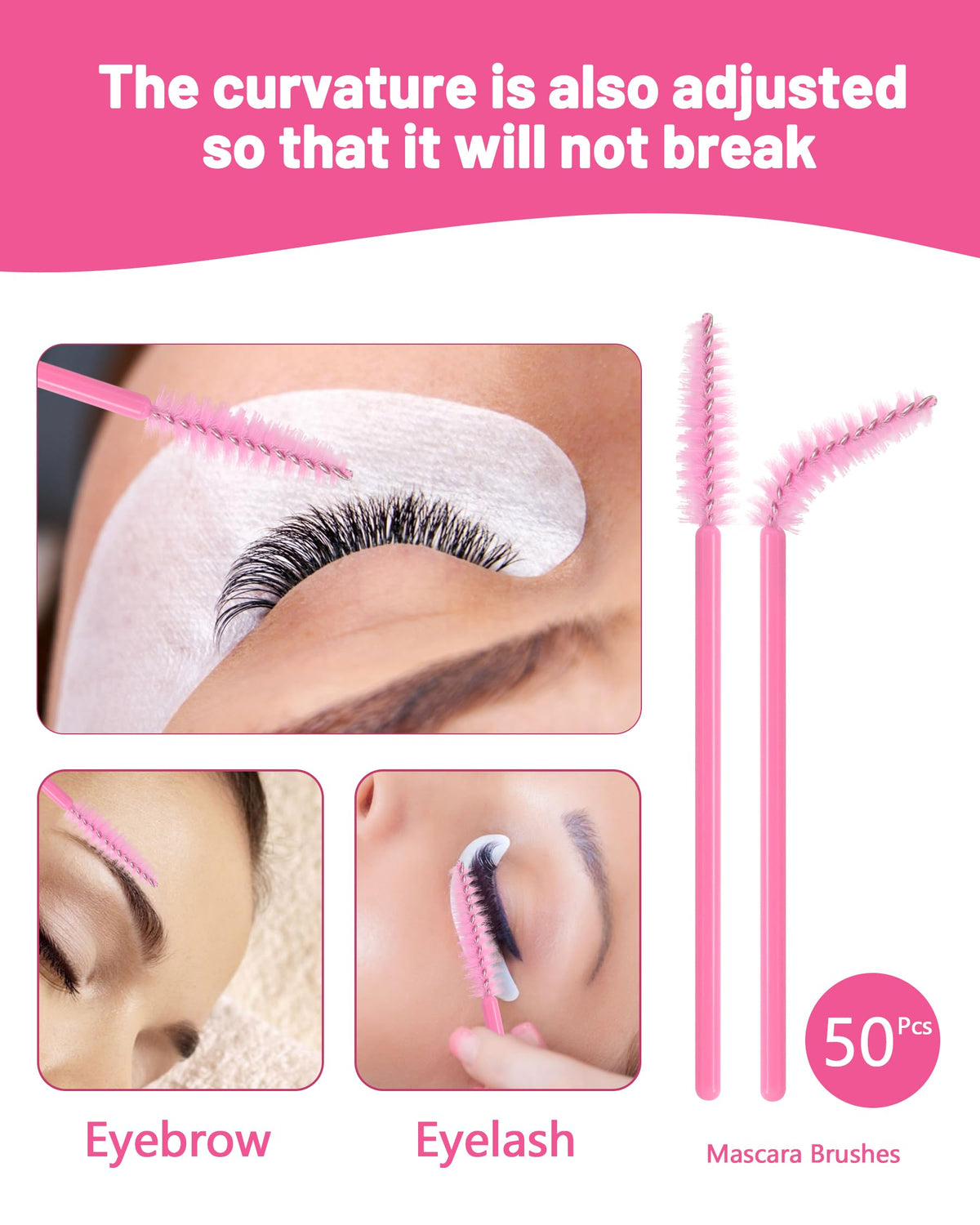 Buqikma 50 disposable mascara wands packed for hygienic grooming