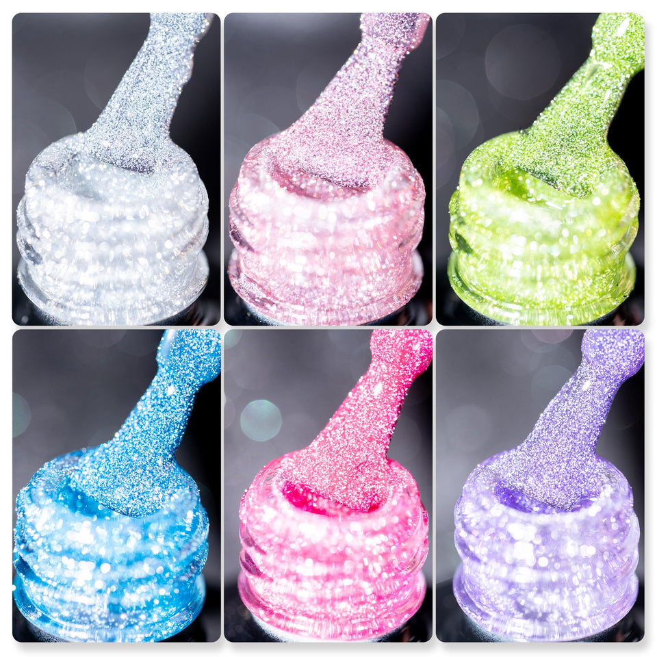 BURANO front bottle showing holographic rose blue purple silver glitter polish benefit: bold shine
