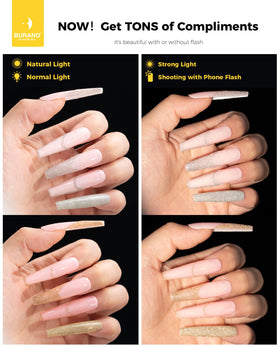 BURANO gold liner brushstroke showing warm metallic shimmer and controlled application
