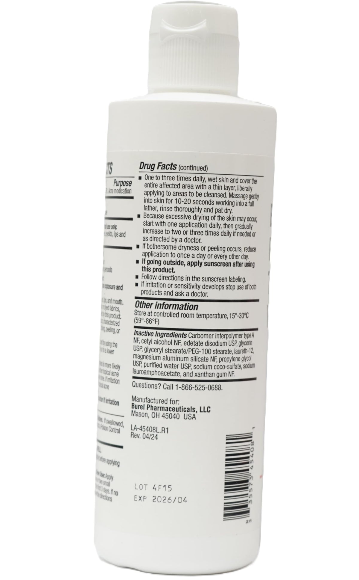Burelpharma bottle staged on bathroom shelf, compact size for on-the-go use benefit