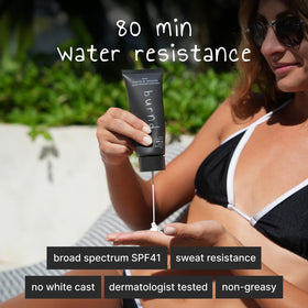 burnd being rubbed on arm, brand showing fast absorption for active days