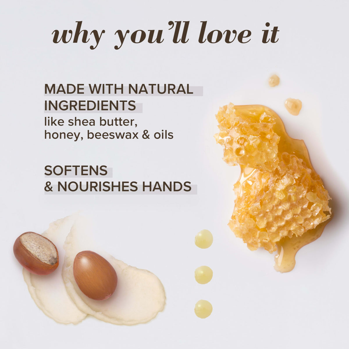 Close-up of creamy texture highlighting Burt's Bees emollient almond-rich formula
