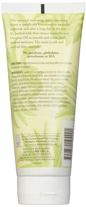 Burt's Bees lotion texture closeup demonstrating lightweight absorbent finish for hydration