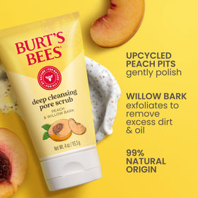 Burt's Bees scrub applied on hand demonstrating easy massage and rinse
