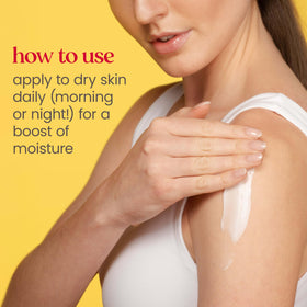 Burt's Bees being applied to leg showing smooth finish and non-greasy feel