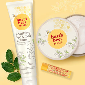 Burt's Bees applied to pregnant belly demonstrating gentle nourishment