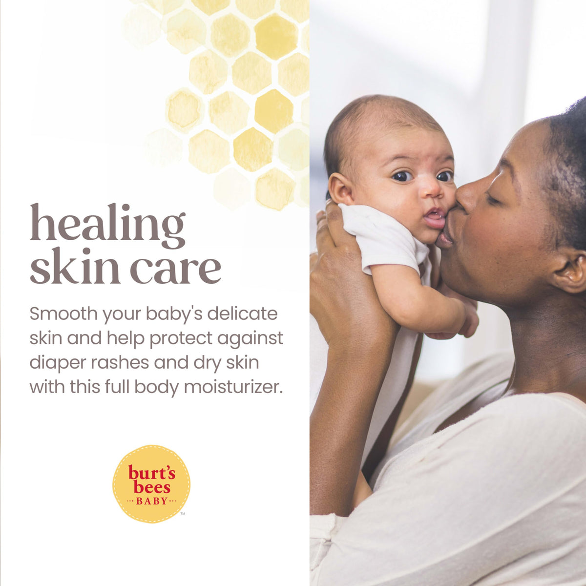 Burt's Bees ingredients close-up highlighting beeswax and coconut for natural softness