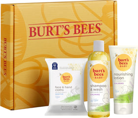 Burt's Bees soft cloths folded with size comparison for on-the-go care
