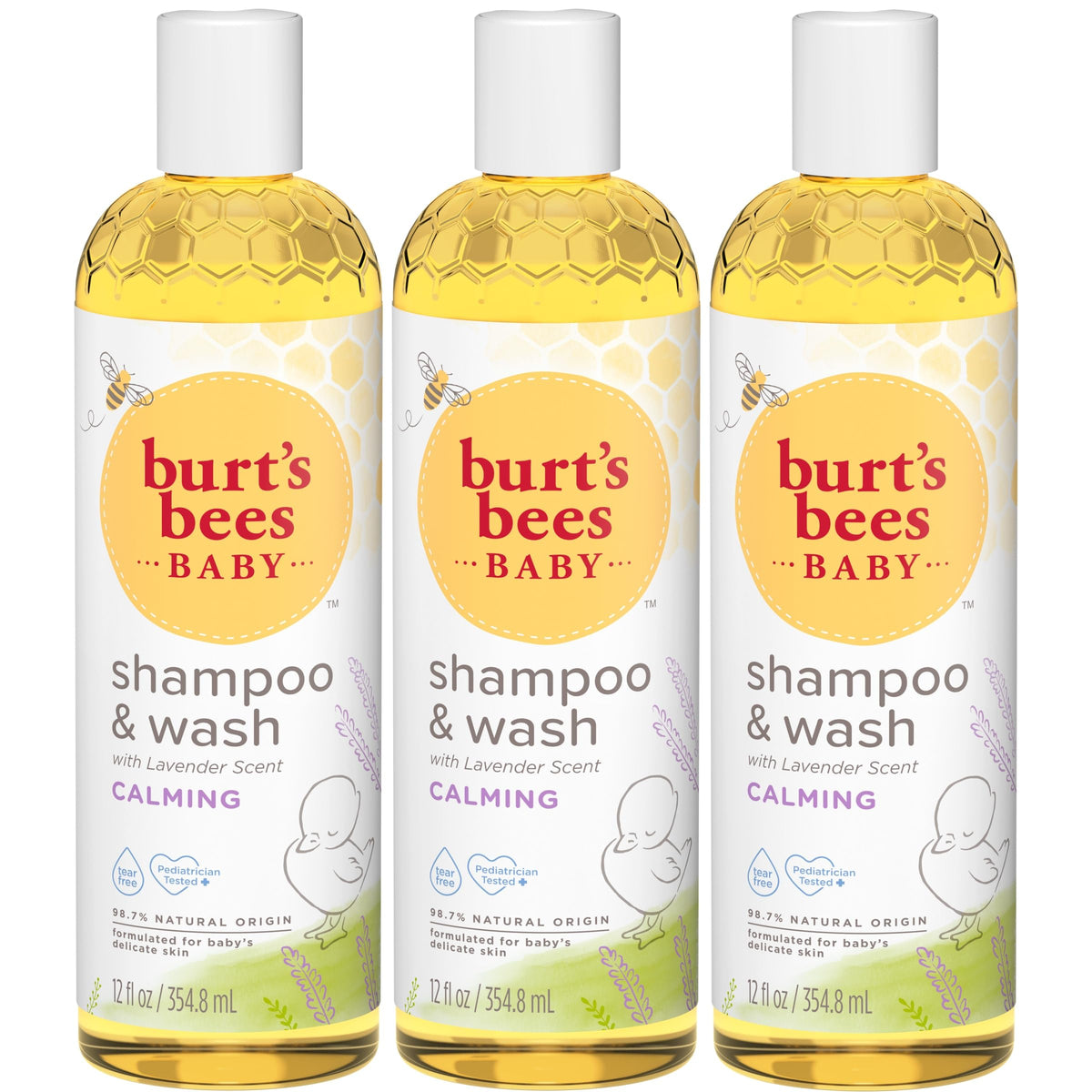 Burt's Bees front packaging showing calming lavender and baby benefit