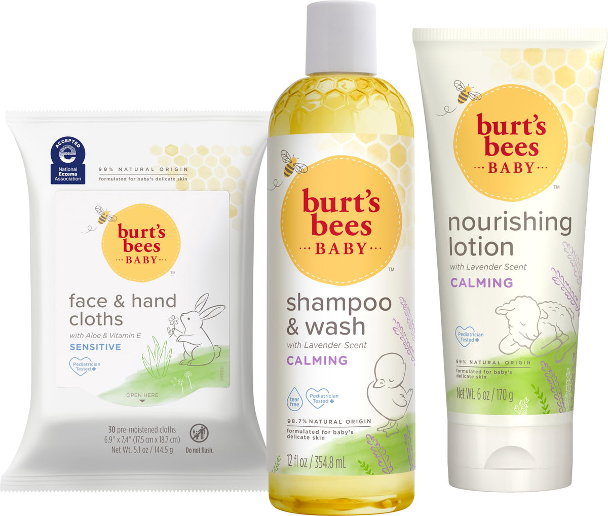 Burt's Bees front packaging showing the full baby gift set and convenience