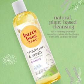 Burt's Bees lavender foam close-up illustrating gentle, tear-free lather