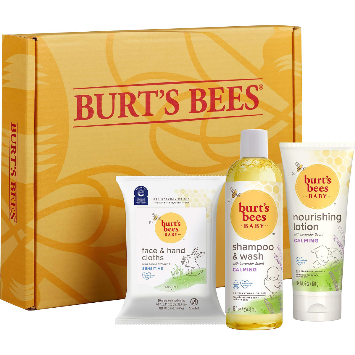 Burt's Bees products shown next to toy to illustrate compact scale