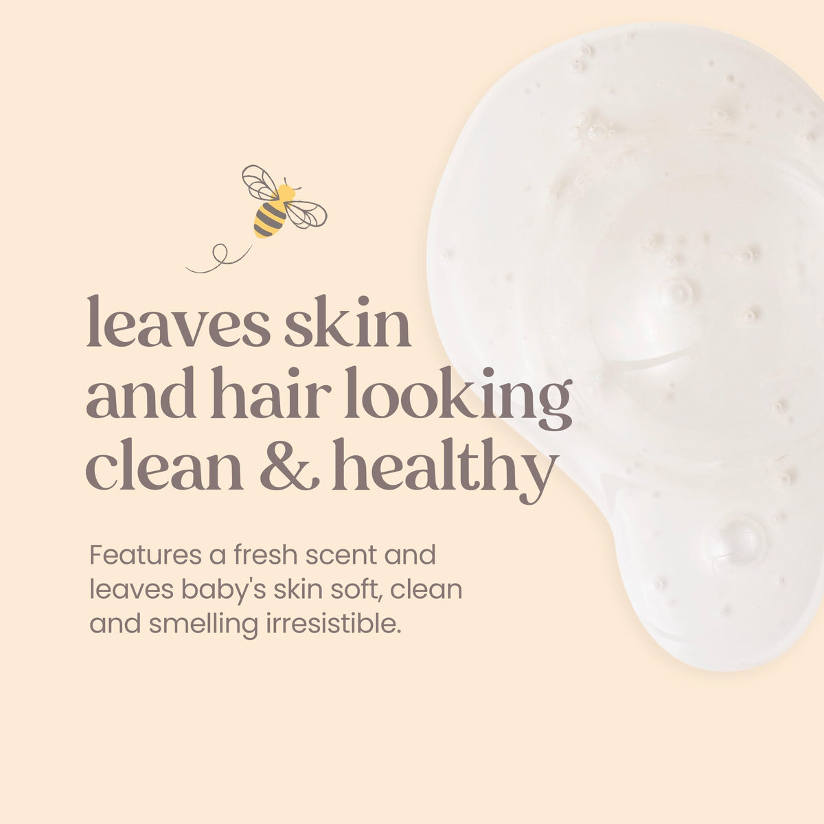 close-up foam texture from Burt's Bees showing gentle lather benefit