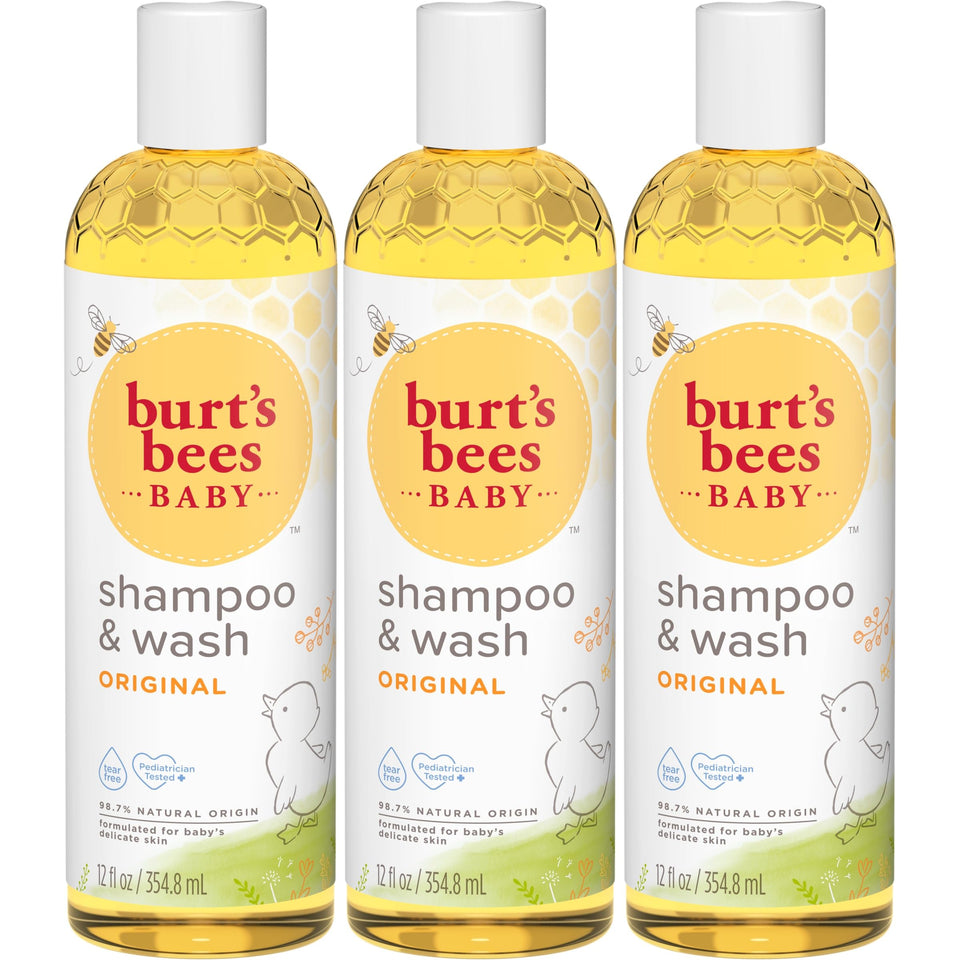 Burt's Bees bottle front packaging showing gentle baby formula benefit