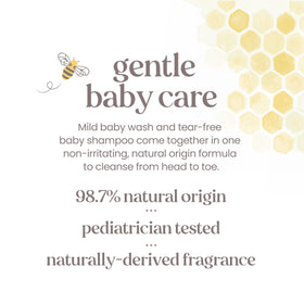 Burt's Bees bottle beside tub illustrating safe bath-time use benefit