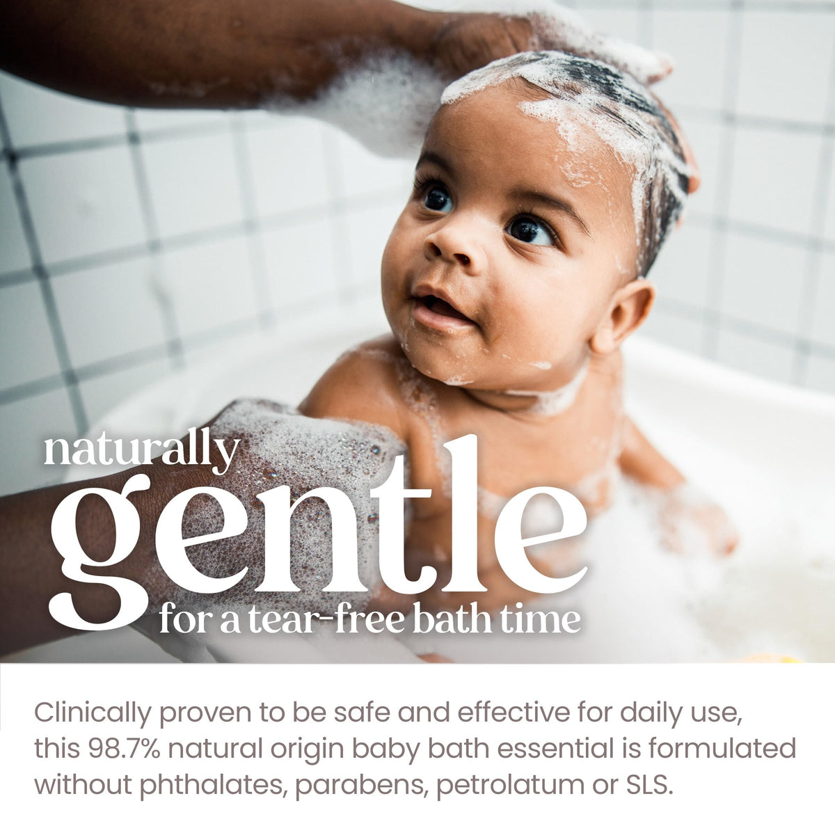 ingredient label on Burt's Bees bottle highlighting natural-origin benefit
