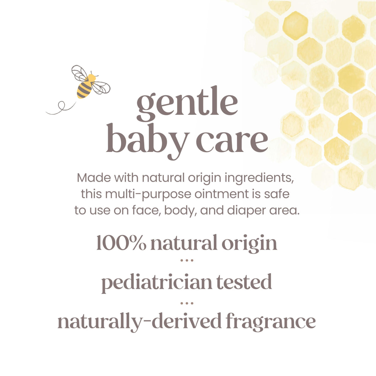 Burt's Bees next to an adult hand showing size and generous 7.5-ounce capacity