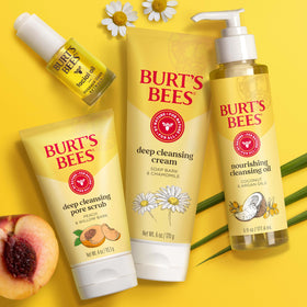 Burt's Bees back label with ingredient list and formulation claims visible