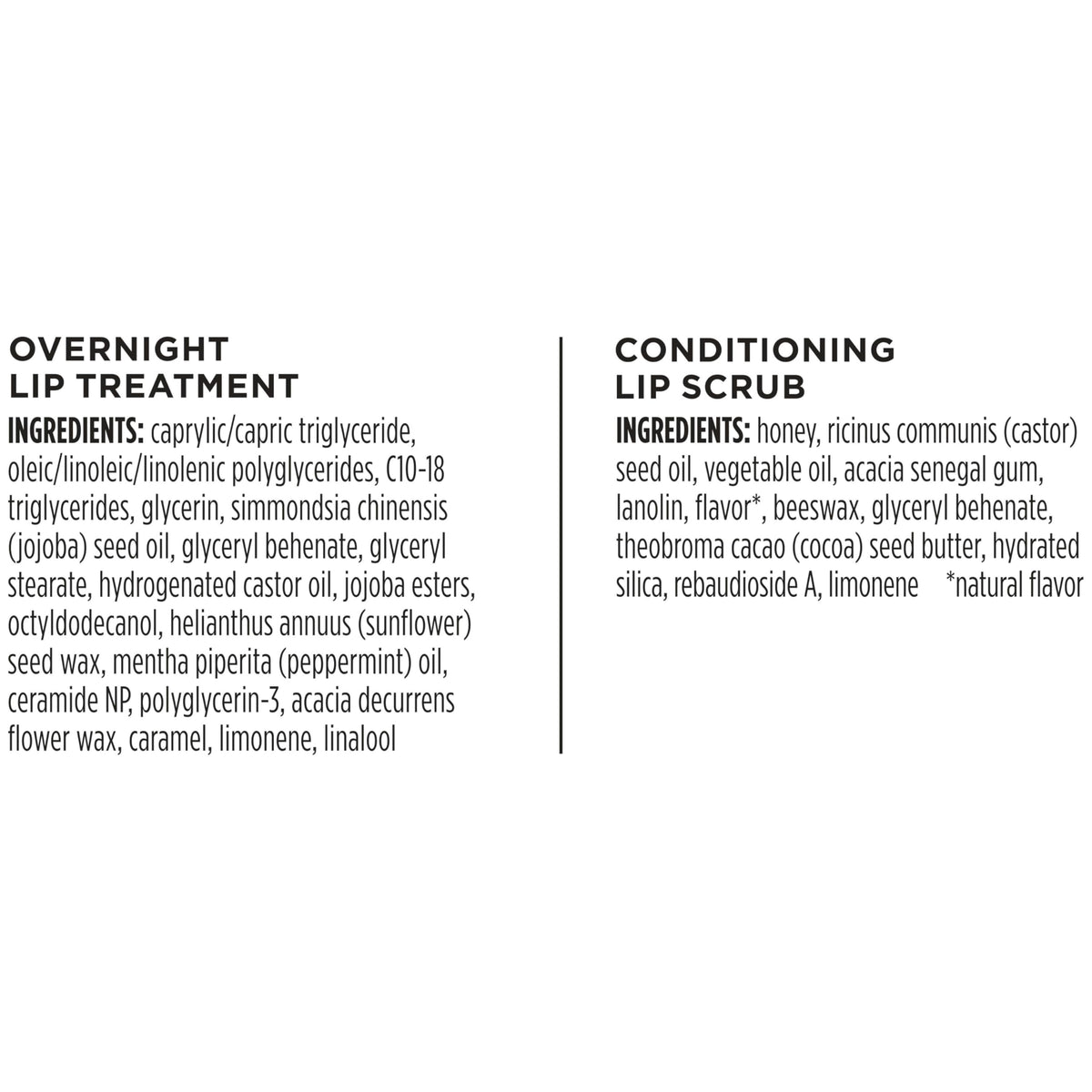 Burt's Bees back label close-up showing clean-ingredient formulation benefit