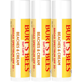 Burt's Bees three tubes arranged to show scent and pack convenience