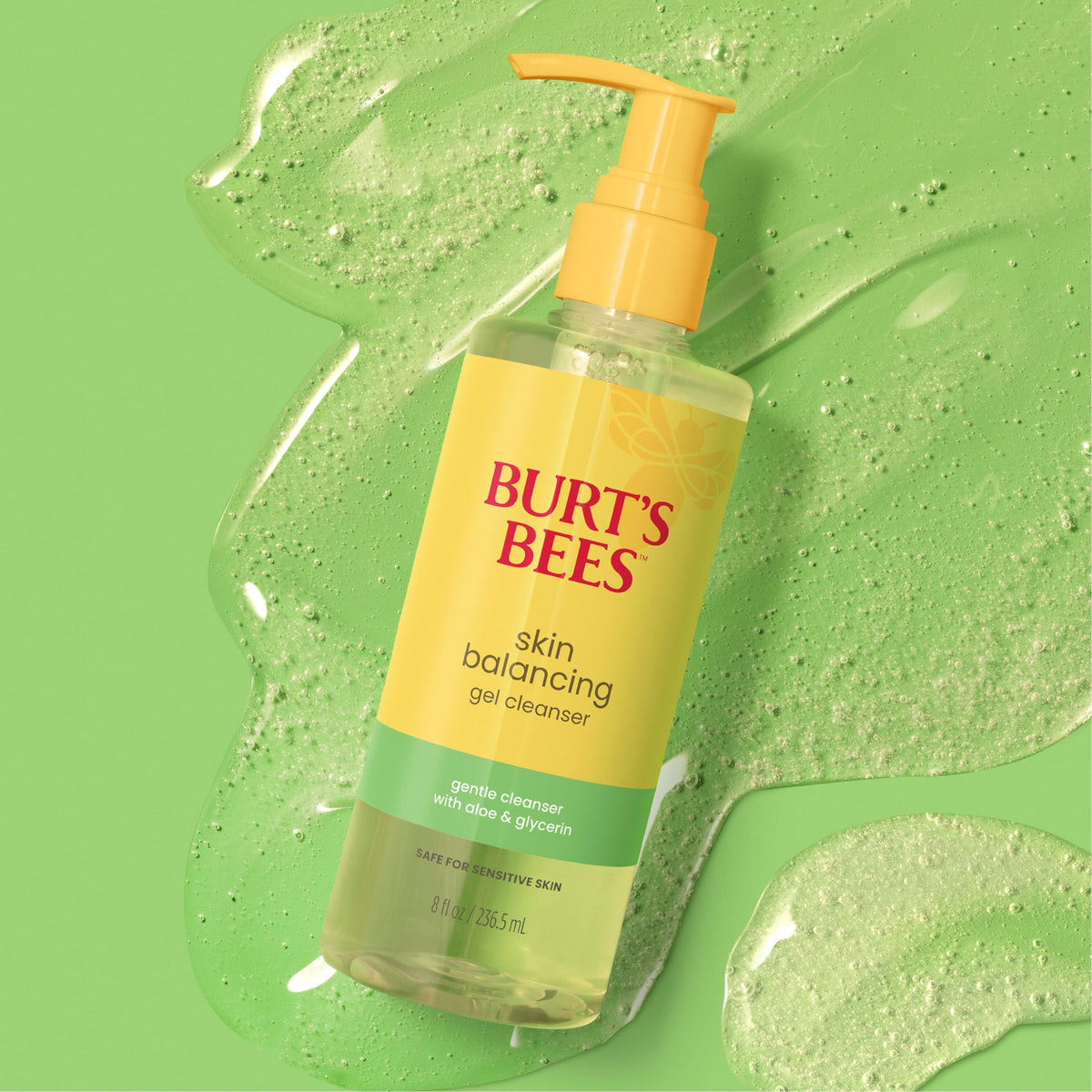 Burt's Bees side-by-side skin look indicating balanced gentle cleanse