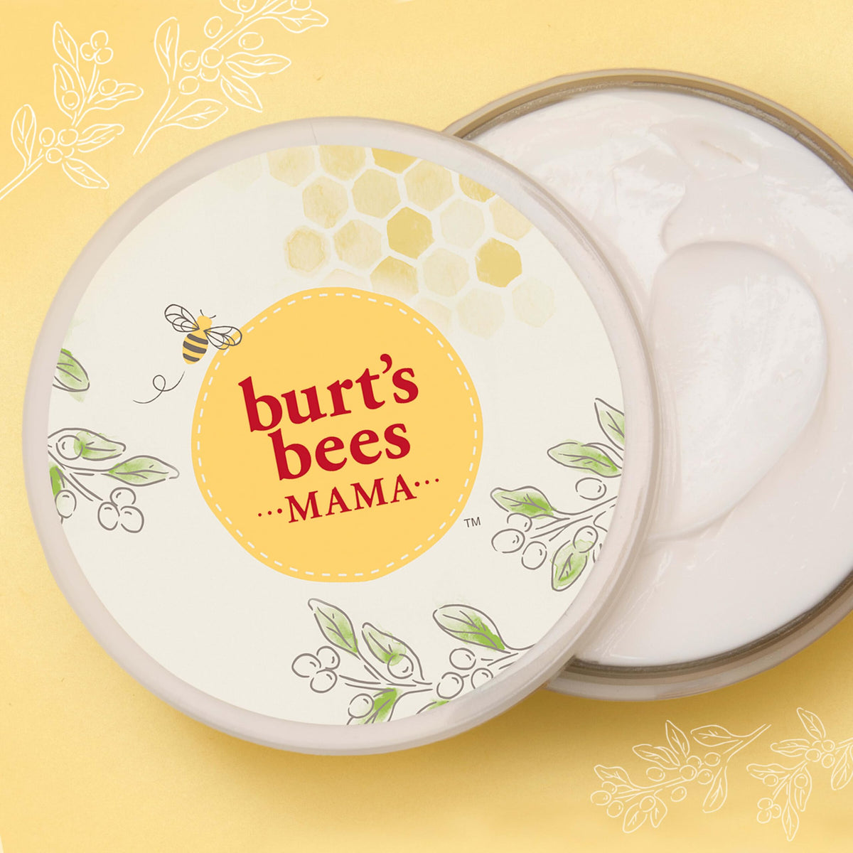 Burt's Bees label close-up listing natural origin ingredients and safety features