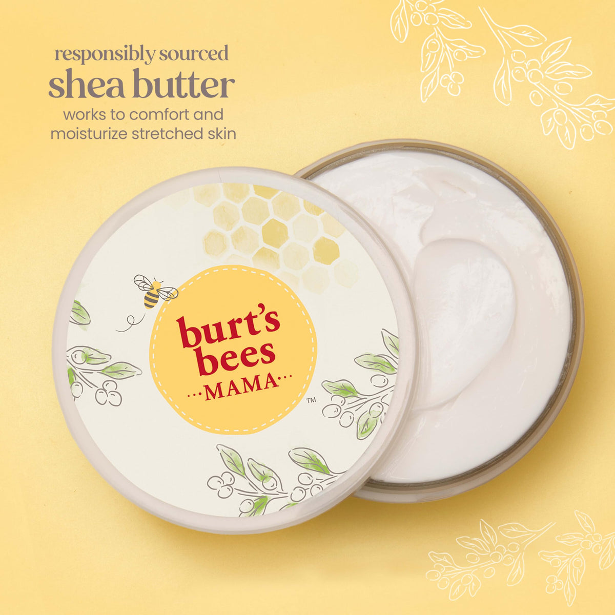 Burt's Bees open jar texture demonstrating thick creamy application