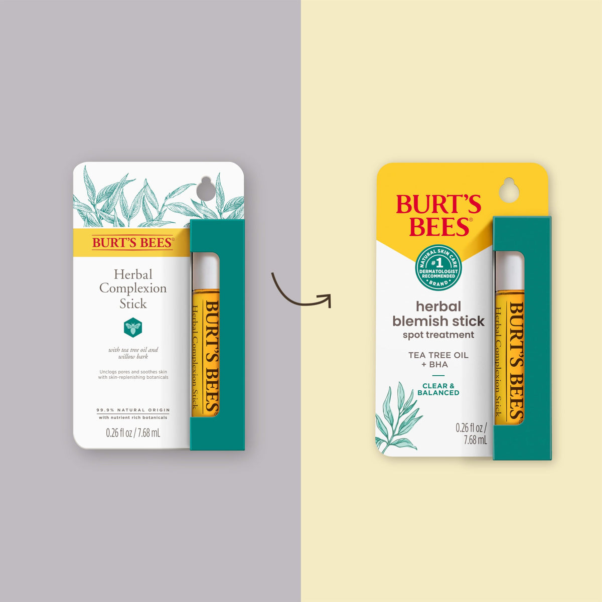 Burt's Bees open twist-up stick revealing applicator for precise spot use