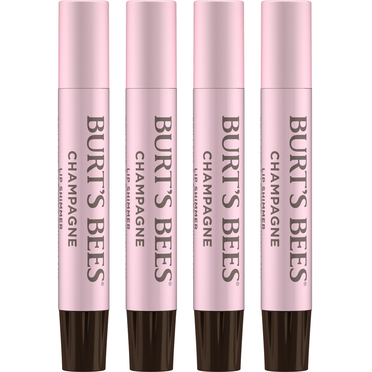 Burt's Bees front packaging showing champagne shimmer and hydrating benefits