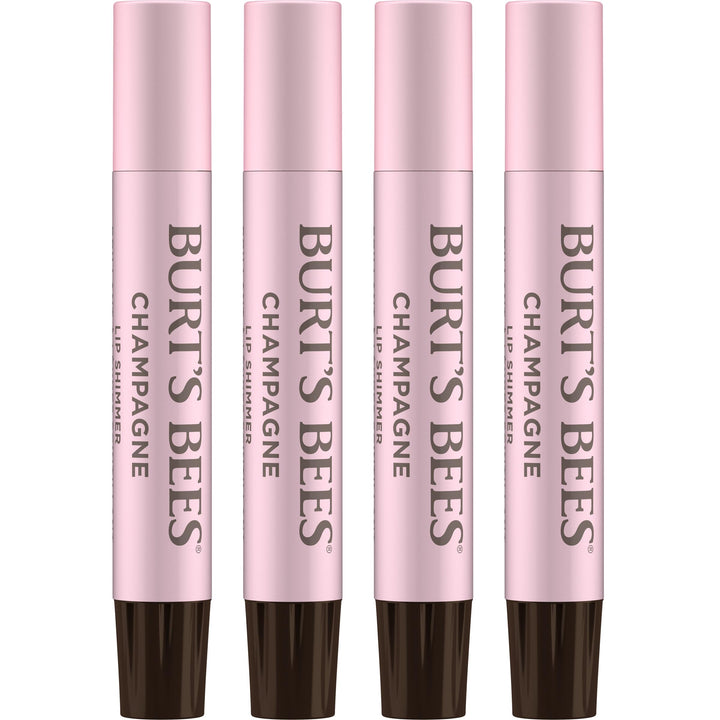 Burt's Bees front packaging showing champagne shimmer and hydrating benefits