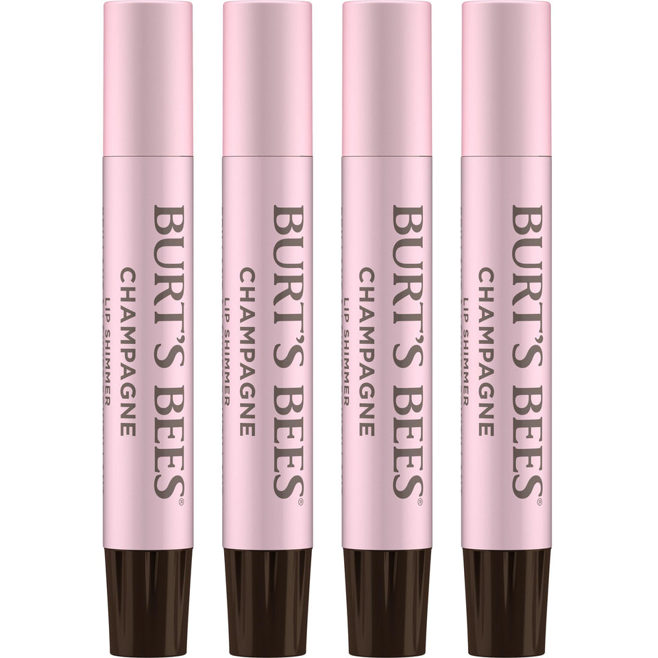 Burt's Bees front packaging showing champagne shimmer and hydrating benefits