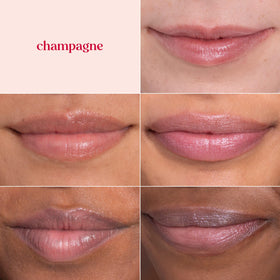 Burt's Bees applied on lips highlighting luminous pink sheen and softness