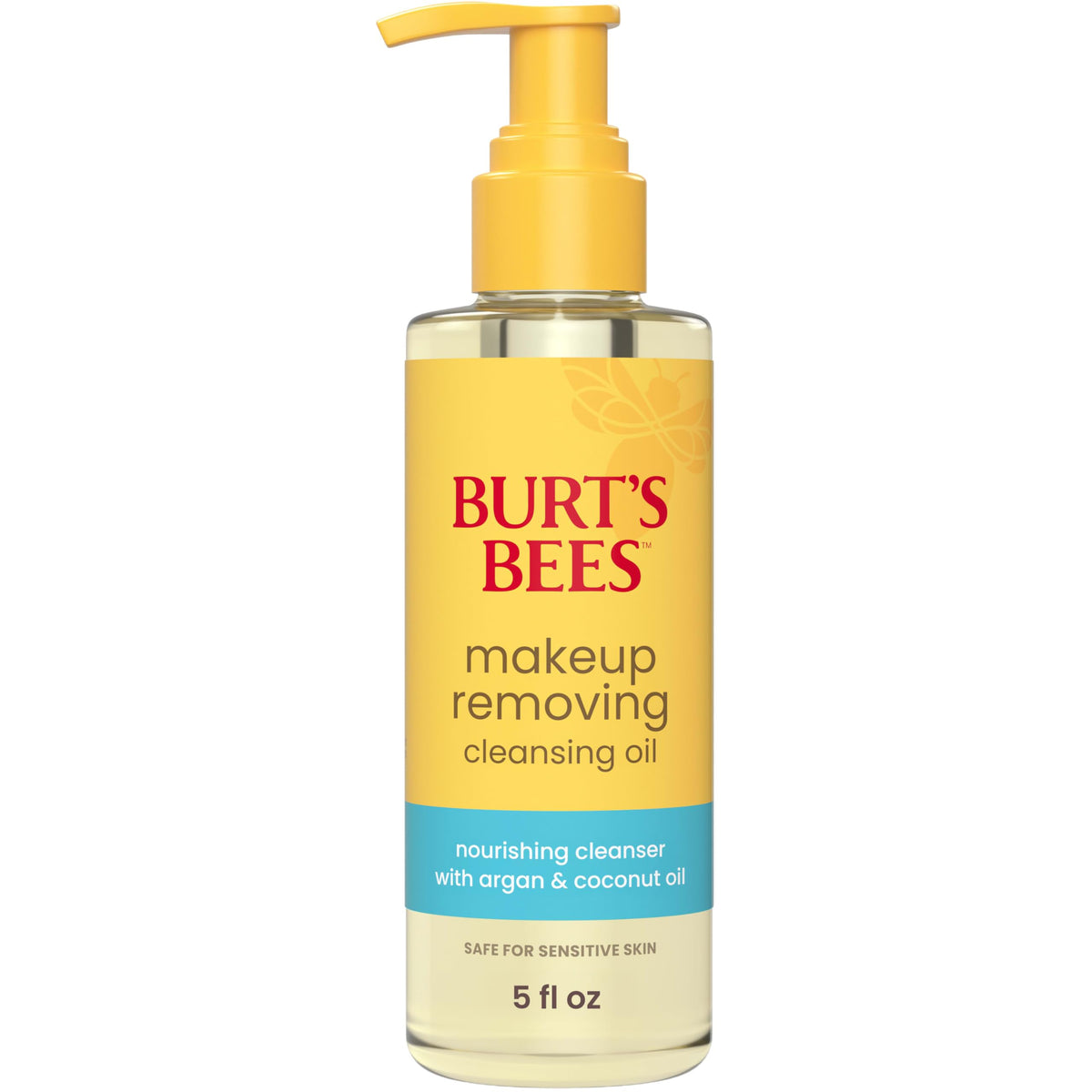 Burt's Bees front bottle view showing packaging and pump, clear product benefits