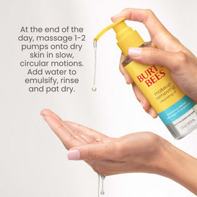 Burt's Bees oil texture droplet on fingertip showing lightweight, non-greasy feel