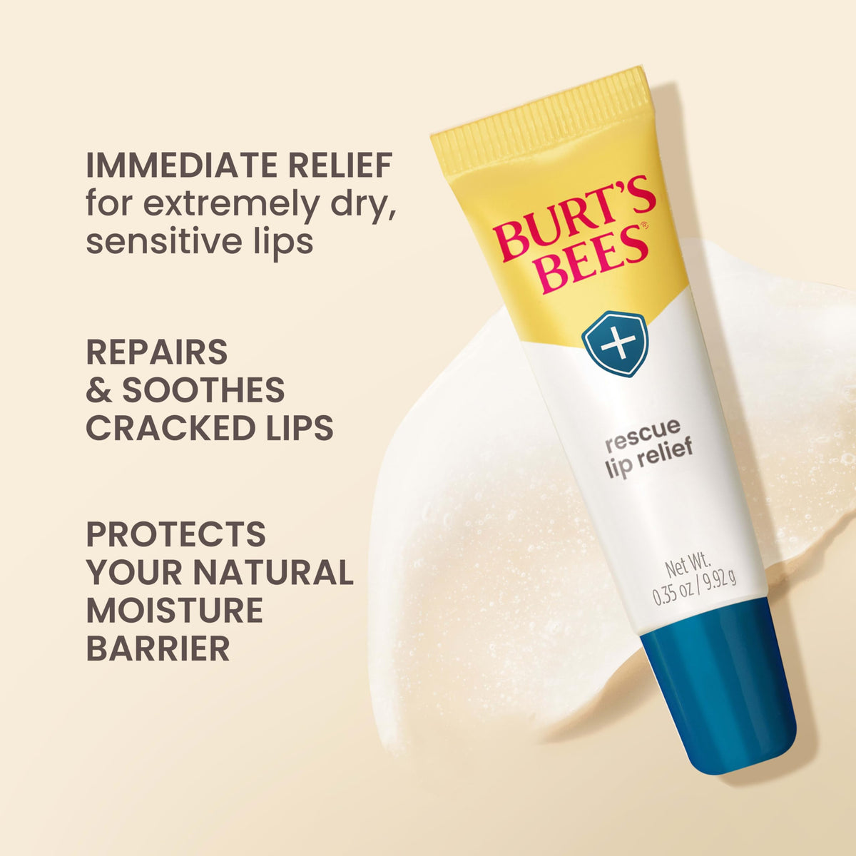 Burt's Bees close-up of balm texture highlighting shea butter nourishment