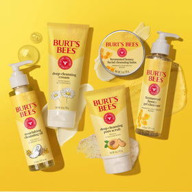 Burt's Bees chamomile close-up beside cream illustrating soothing properties