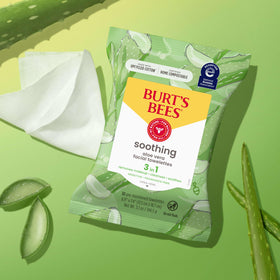 Burt's Bees compostable label close-up indicating reduced environmental impact