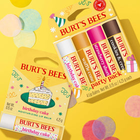 Burt's Bees Cookies & Cream balm texture swipe showing creamy finish and non-greasy feel