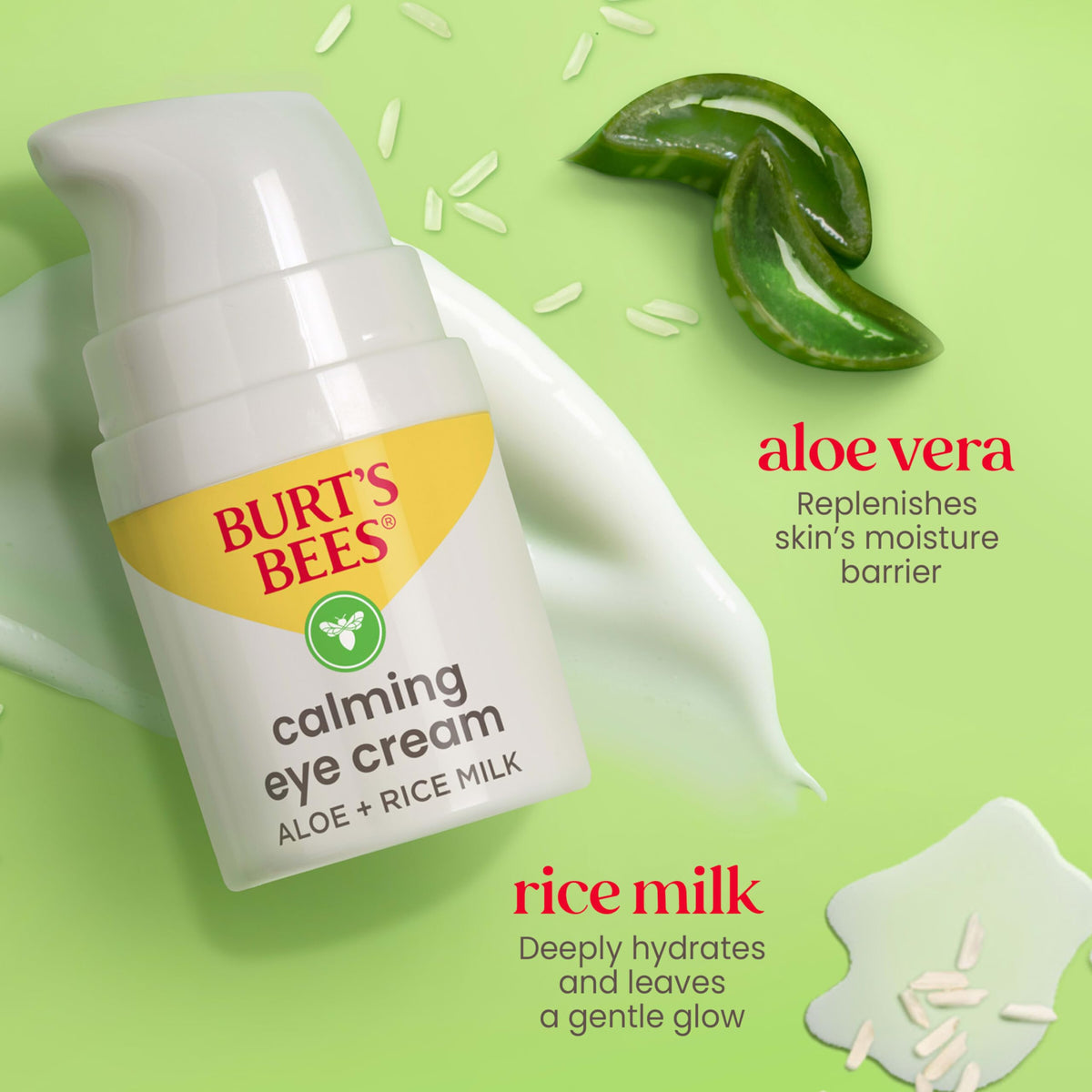 Burt's Bees application demo dots around eye for gentle smoothing