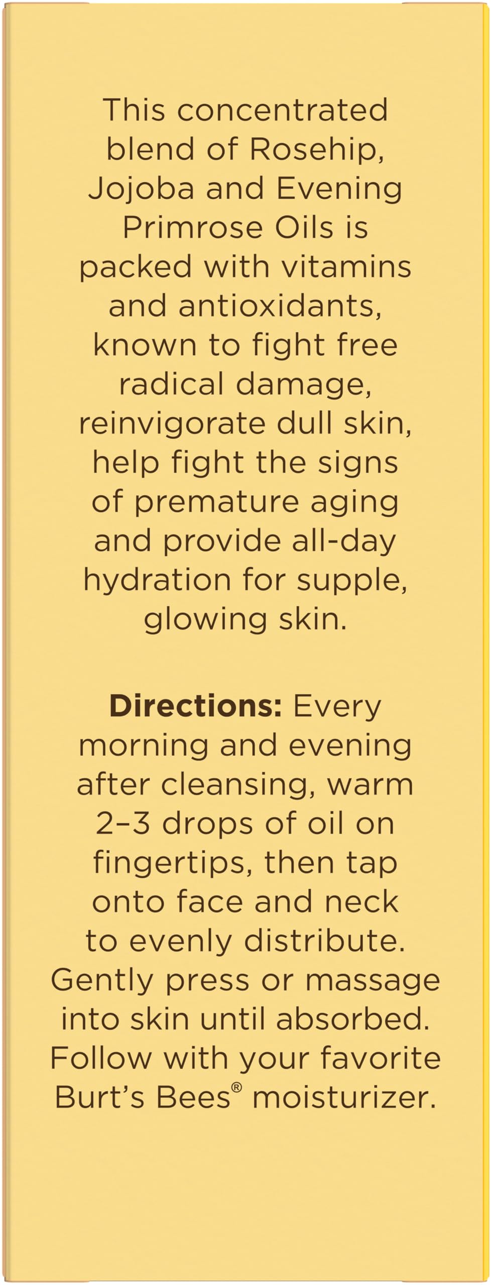 Burt's Bees oil on a vanity in daylight portraying everyday ritual and glow benefit