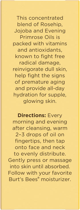 Burt's Bees oil on a vanity in daylight portraying everyday ritual and glow benefit