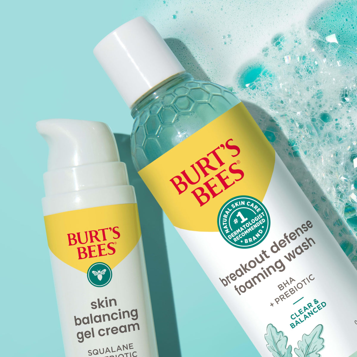 Burt's Bees inulin prebiotic visually representing skin microbiome support