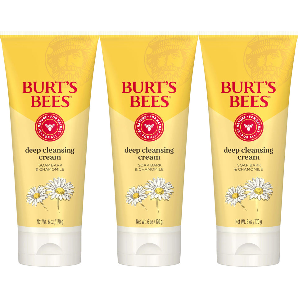 Burt's Bees front packaging of deep cleansing cream showing product and benefits