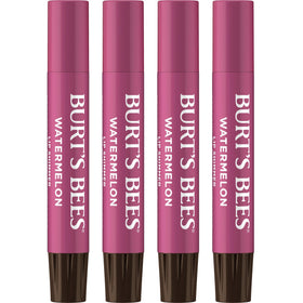 Burt's Bees front packaging showing Watermelon 4-pack and benefits