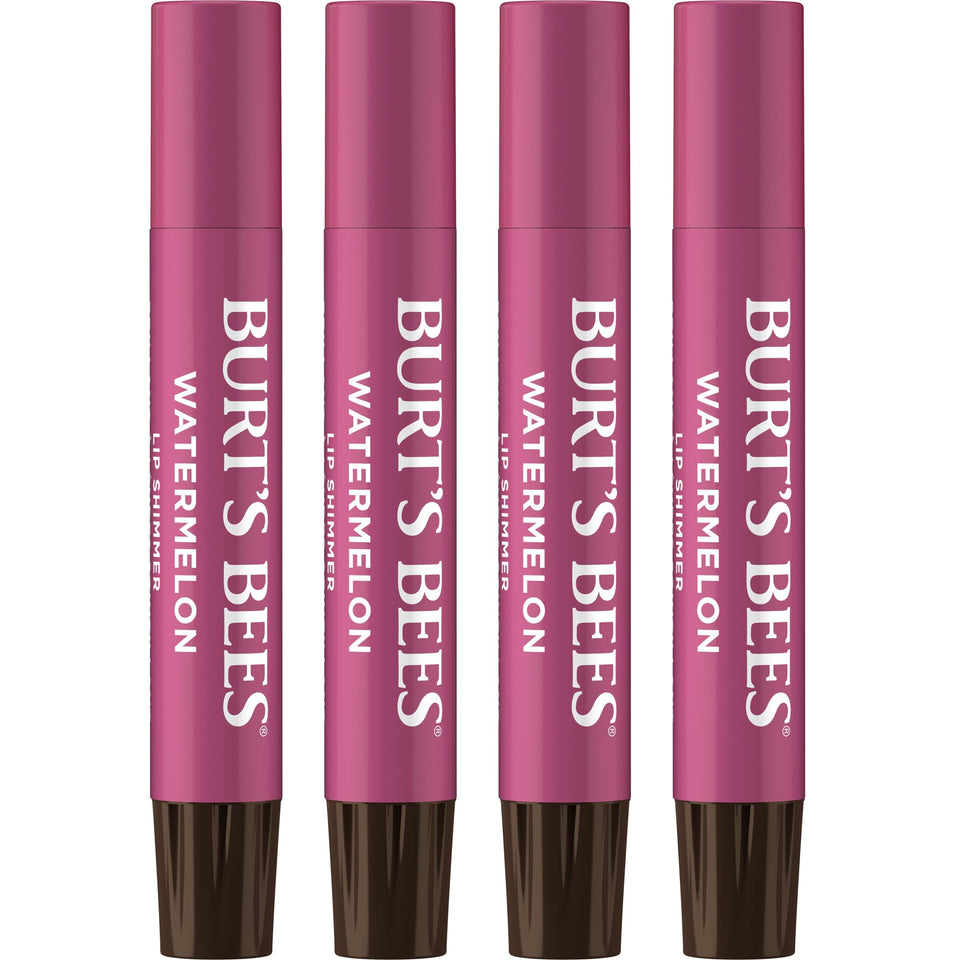 Burt's Bees front packaging showing Watermelon 4-pack and benefits