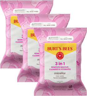 Burt's Bees front packaging showing 30-count wipes and branding benefit