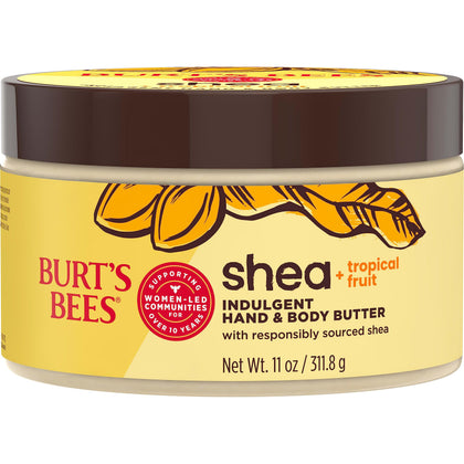 Burt's Bees front tub showing product and tropical fruit scent benefit