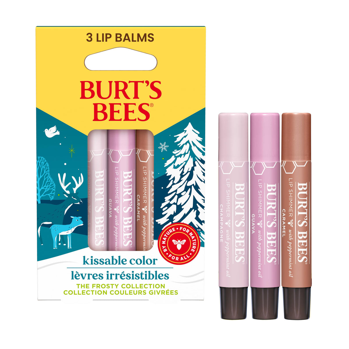 Burt's Bees front packaging showing gift-ready trio and natural appeal