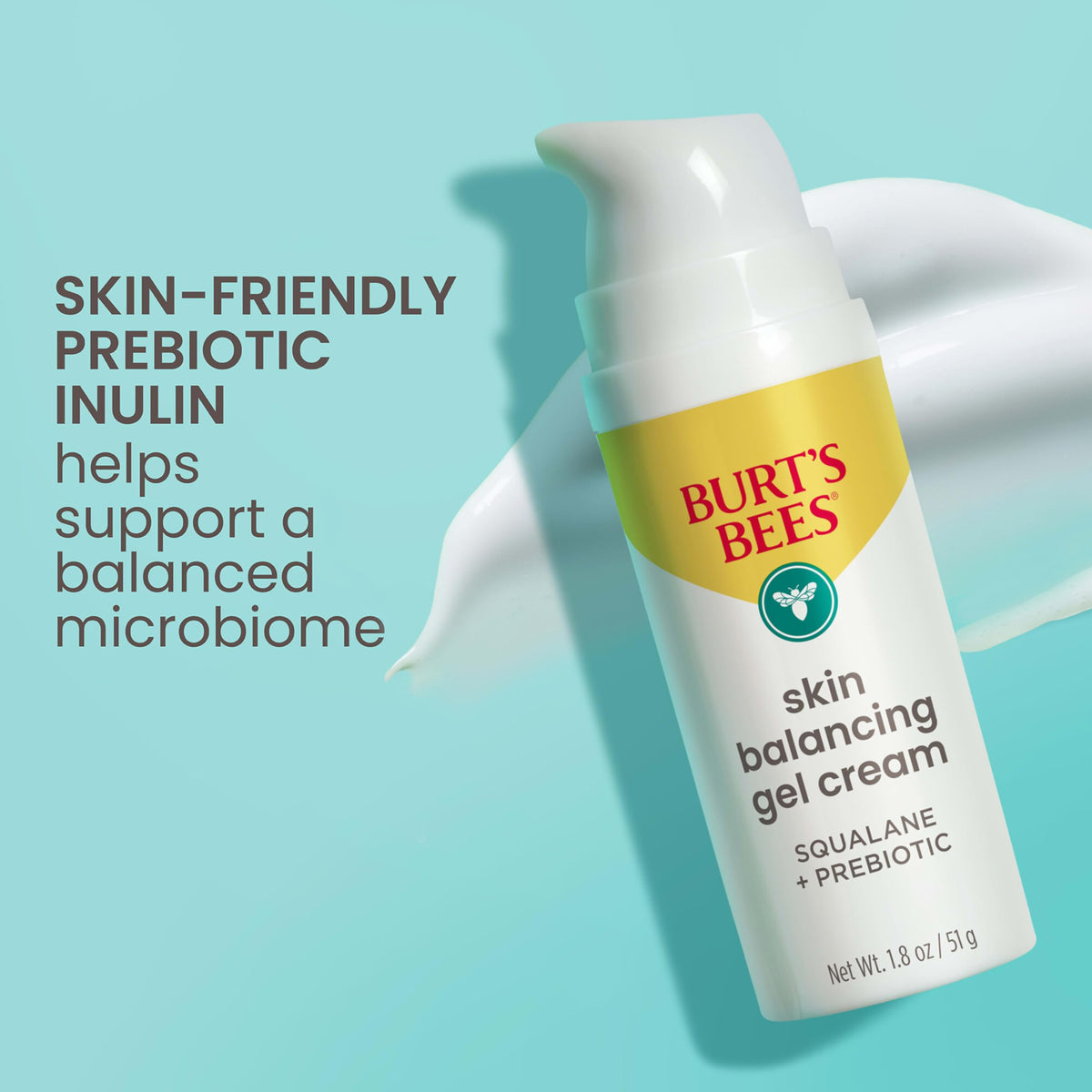 Burt's Bees gel cream texture close-up highlighting lightweight moisture