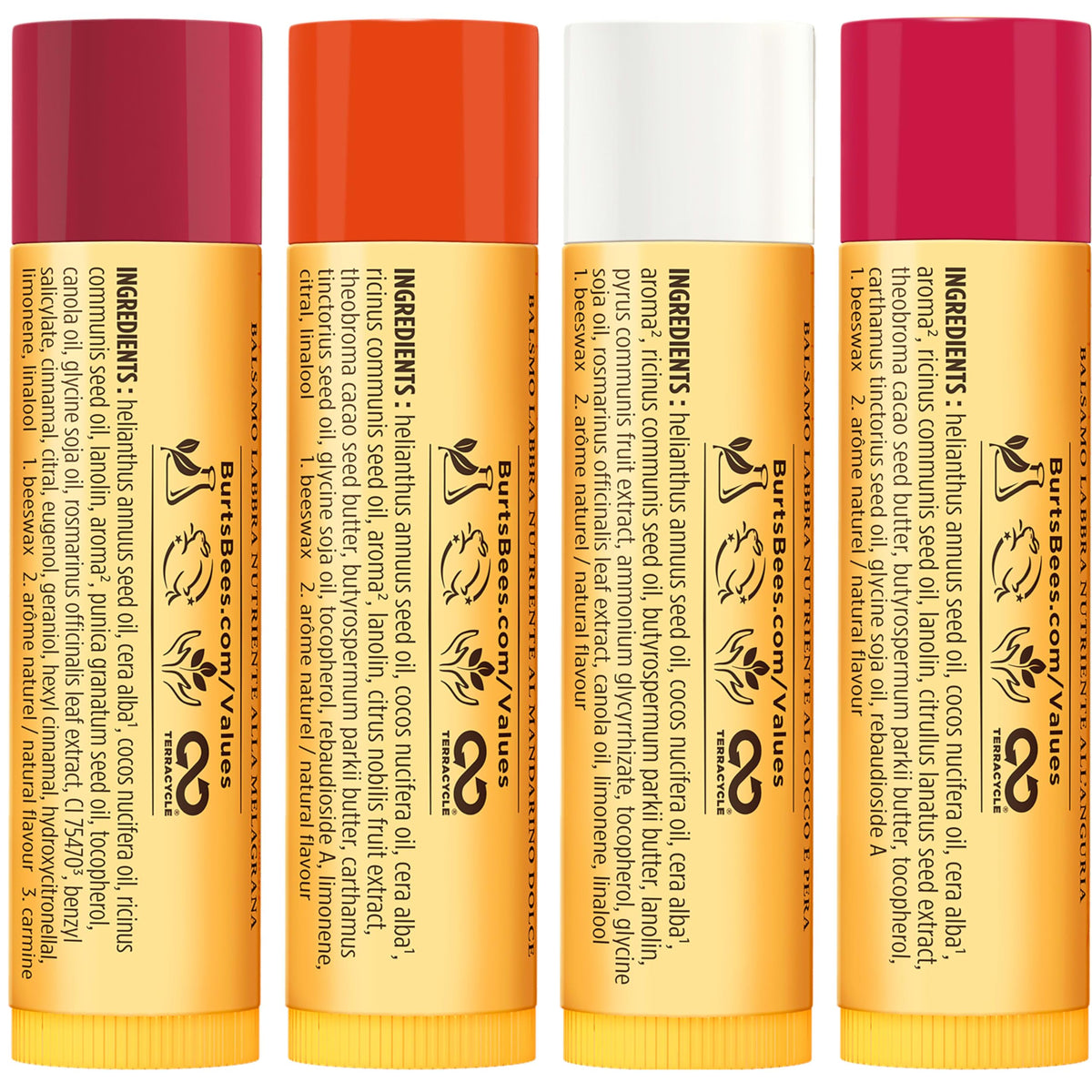 Burt's Bees gift box open with tubes inside showing holiday-ready presentation